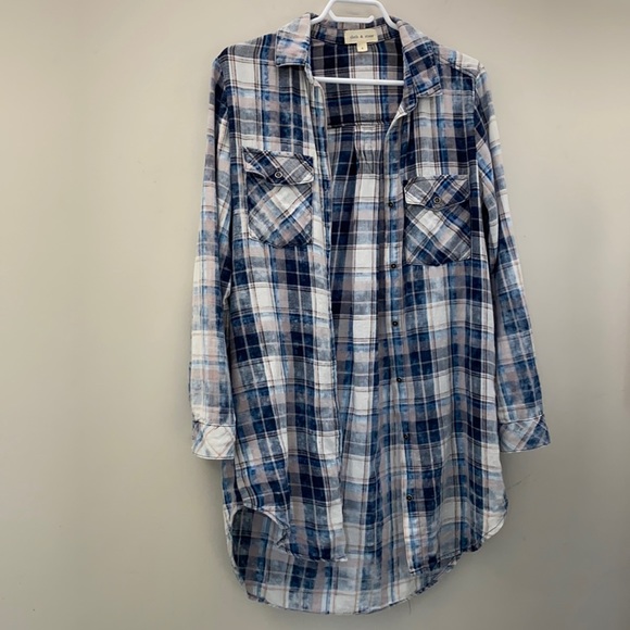 cloth & stone Denim - Cloth & Stone Flannel Dress/Cardigan, S. B3-181BLE